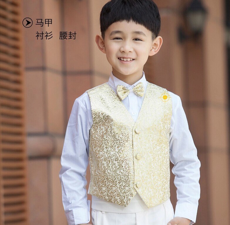 Conjunto de ropa para niños, traje de cumpleaños de informal, trajes formales de boda para niño, Blazers, conjunto de 5 uds. F 1004, venta al por menor