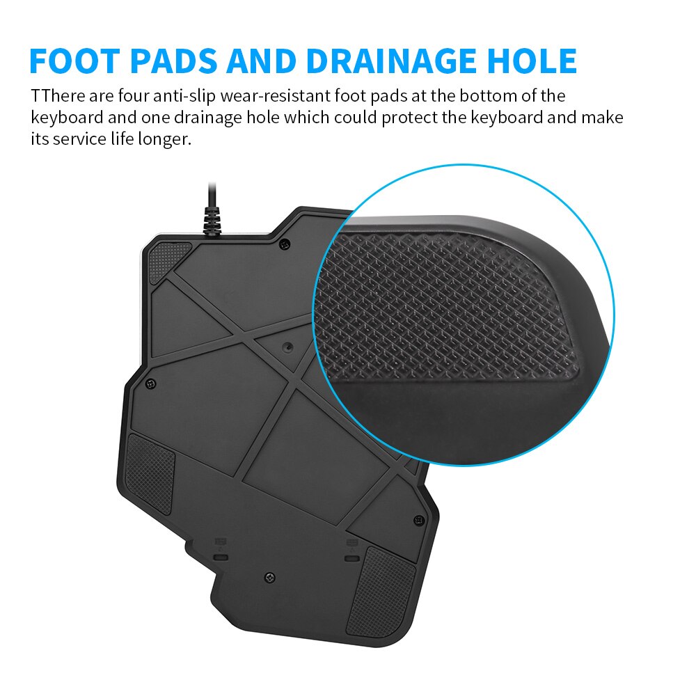 Single Keyboard Mouse Set Wired Gaming Keyboard Keypad USB Concave Key Cap 35 Keys Hand-held for Computer PC Laptop Game