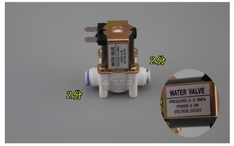 24 V DC 1/4 "water filter Quick connect Elektrische Waterklep Inlaat Feed Valve voor RO Omgekeerde Osmose Zuiver waterzuiveraar Systeem