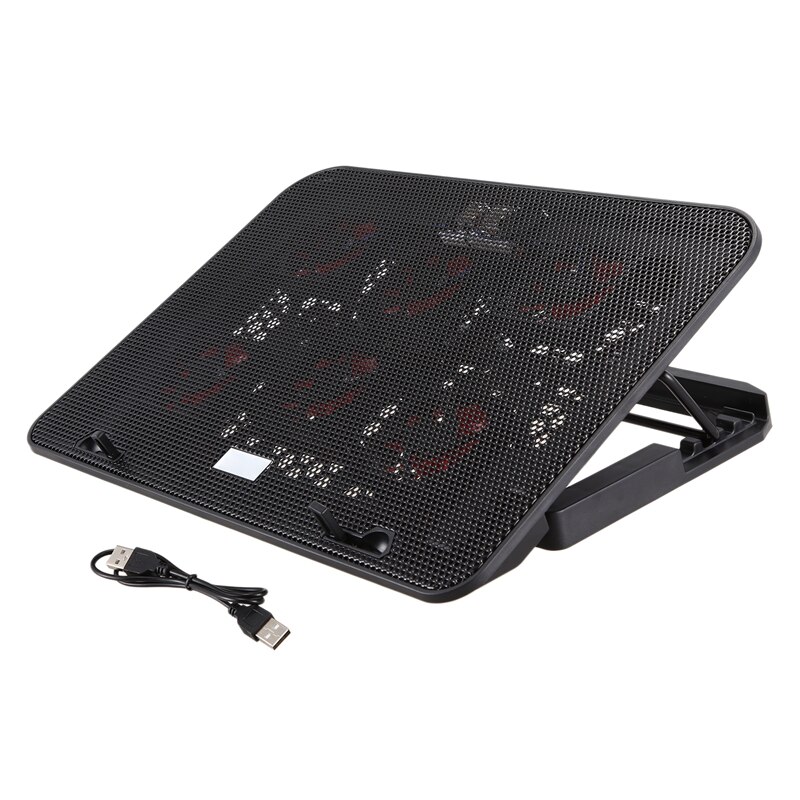 Laptop Cooler 2 USB Ports and Six Cooling Fan LED Laptop Cooling Pad Notebook Stand for 12-17 Inch Laptop: Default Title