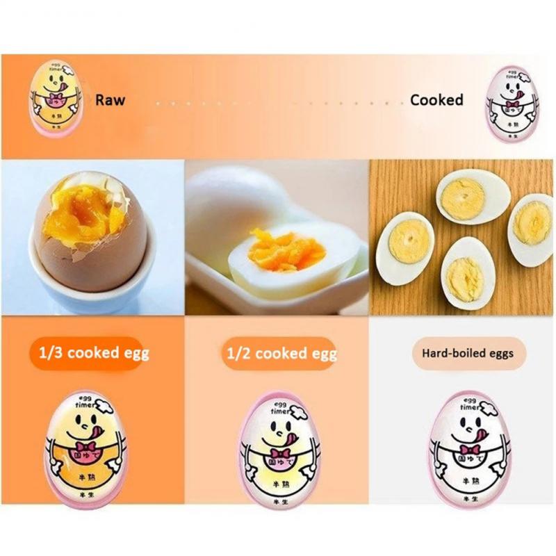 1pcs Egg Perfect Color Changing Timer Yummy Soft Hard Boiled Eggs Cooking Kitchen Eco-Friendly Resin Egg Timer Red Timer Tools