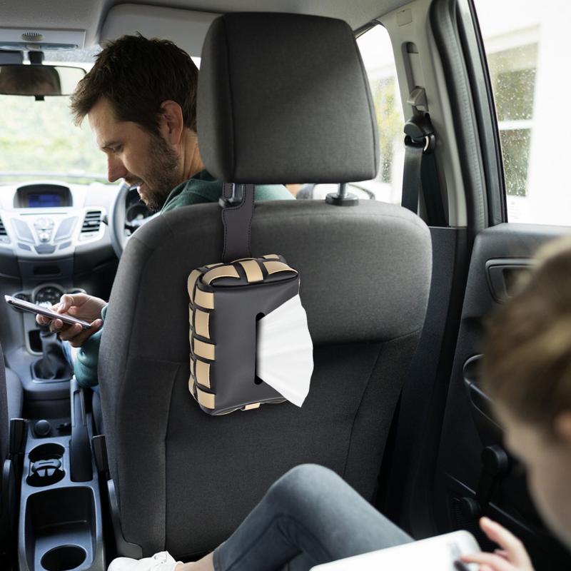 Auto Tissue Box Achterbank Servet Organizer PU Lederen Servet Tissue Dispenser Houder Haak Auto Tissue Case Voor Auto SUV