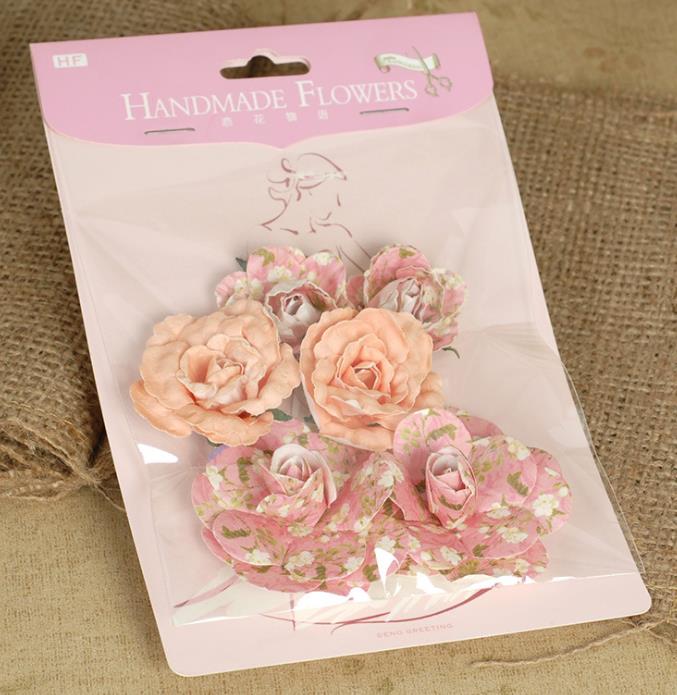 Diy håndlavede blomster pakke 3d smukke papirblomster til kortfremstilling, scrapbog udsmykninger