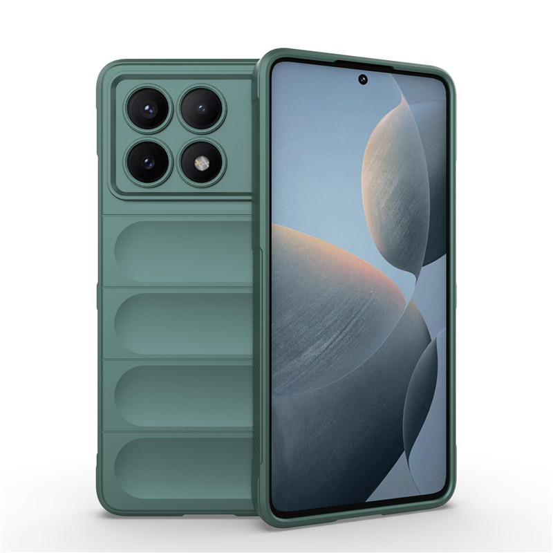 Para Xiaomi Poco X6 Pro Funda Poco X7 Pro X6 C65 M6 Pro 4G Funda de silicona suave Fundas protectoras para teléfono para Poco X6 Funda: Lona / Verde negro