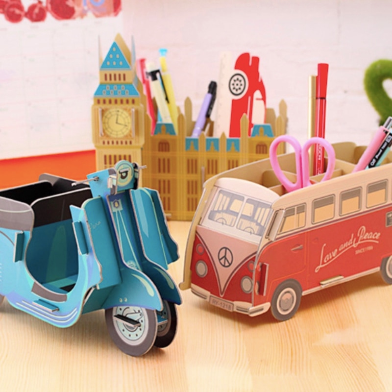 Office Organizer Desktop Mooie Papier Pen Opbergdoos Potlood Borstel Pot Penhouder Make Borstel Container Bureau Decoratie