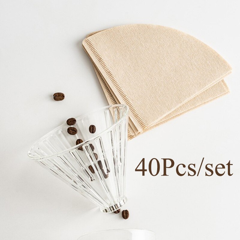 Marble Grain Coffee Bean Grinder Portable Stainless Steel Crank Manual Manual Handmade Coffee Grinder Mill Kitchen Tool Grinders: 40pcs Filter Paper
