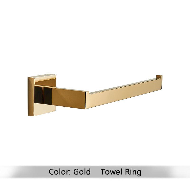 Bad Zubehör Set Matte Schwarz Wand Regal Wc Rollen Papier Halter Robe Haken Aufhänger Handtuch Schiene Bar Rack Ring Bad Hardware: Licht Gelb