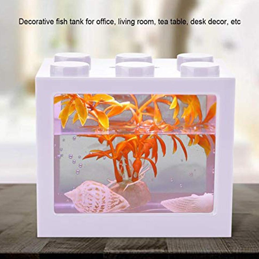 Mini Aquarium Met Licht Vissenkom Voor Home Office Thee Tafel Decoratie