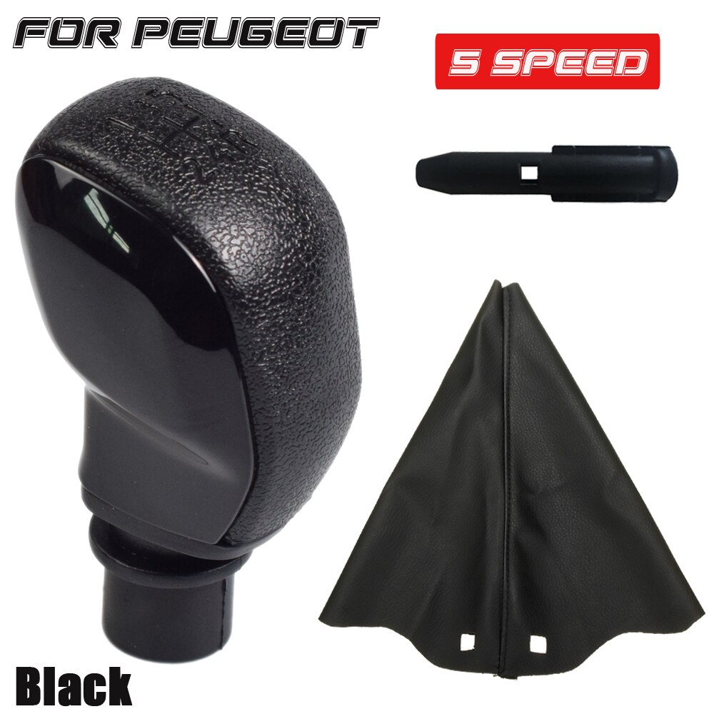 Pomo de cambio de marchas para Citroën C1 C3 C4, para PEUGEOT 106, 107, 205, 206, 207, 306, 307, 308, 309, 405, 406, 407, 508, 605, 607, 806, 807: Black-Set