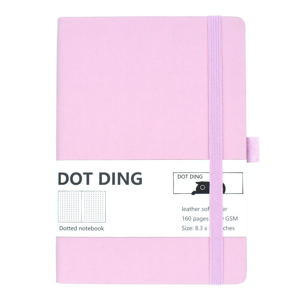 Dotted dotted-journal a5 Notebook Diary ivory white 100 GSM paper Planner Office school supplies sketchbook Stationery: pink