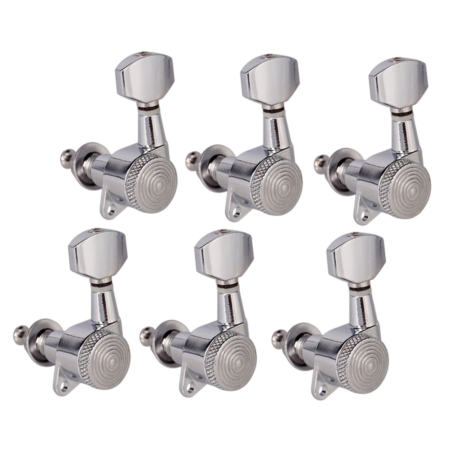 6 Stuks Zinklegering Tuners Keys Onderdelen Voor Elektrische Gitaar Accessoires: 6L Silver