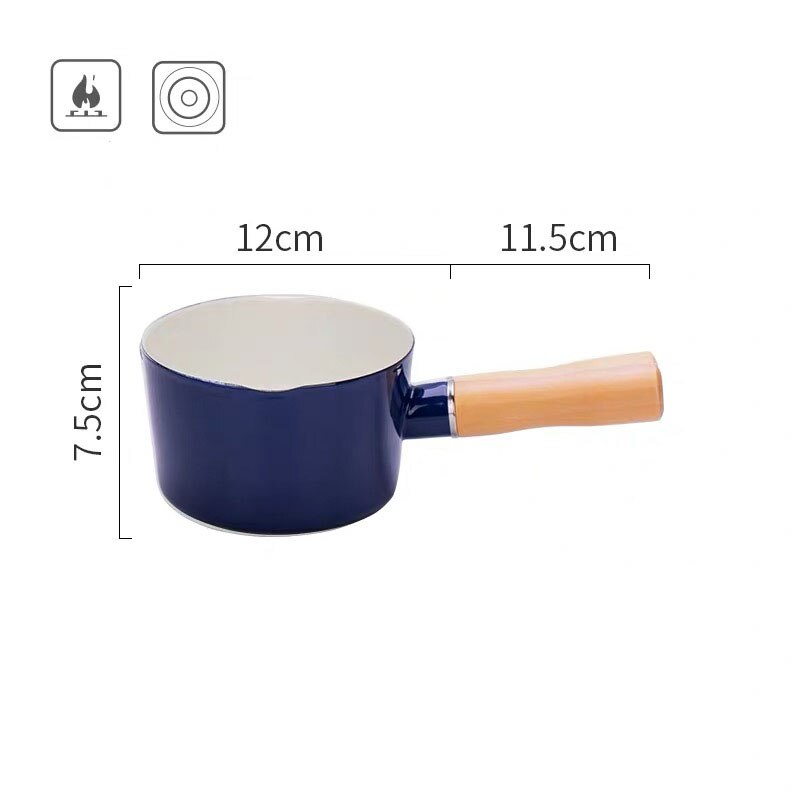 Pot de cuisine, chauffe-eau en porcelaine à poignée unique, chauffage lait nourriture pour bébé casserole de cuisine Sauce Pot de cuisine pour cuisinière à Induction et cuisinière à gaz: Blue B
