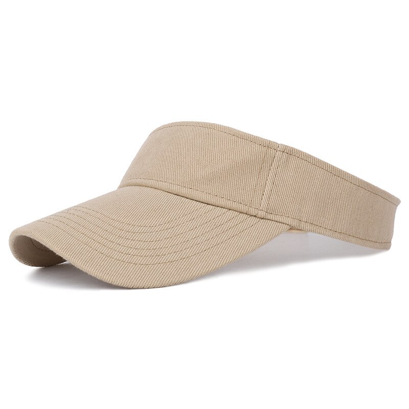 Wuaumx unisex kesä tyhjä silinteri lippalakki miesten naisten juoksu tennis golf visiiri hattu kiinteä snapback lippis 15 väriä: Khaki