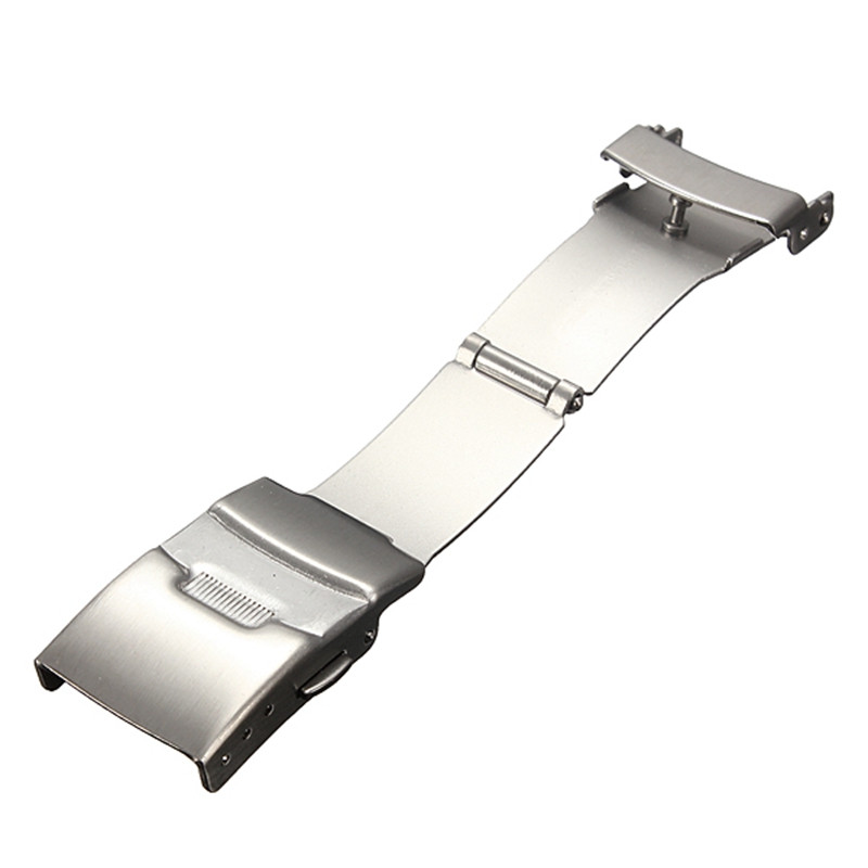 , cierre de mariposa, correa de reloj de acero inoxidable, hebilla de cierre de botón de presión doble para correa de reloj de 16mm 18mm 20mm 22mm 24mm