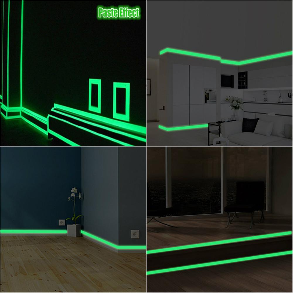Decoration Luminous Wall Sticker Exit Passageway Warning Fluorescent Stripe Sticker Home Decoration 1M Luminous Toy