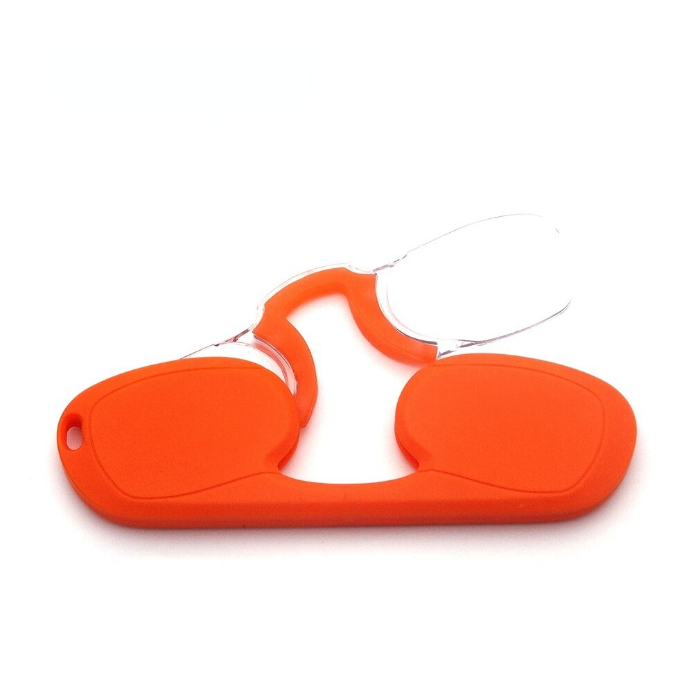 Mini gafas de lectura con Clip para hombre y mujer, anteojos recetados, sin patillas, Pince-nez1.0 + 1,5 + 2,0 + 2,5 + 3,0 + 3,5: Naranja / +300