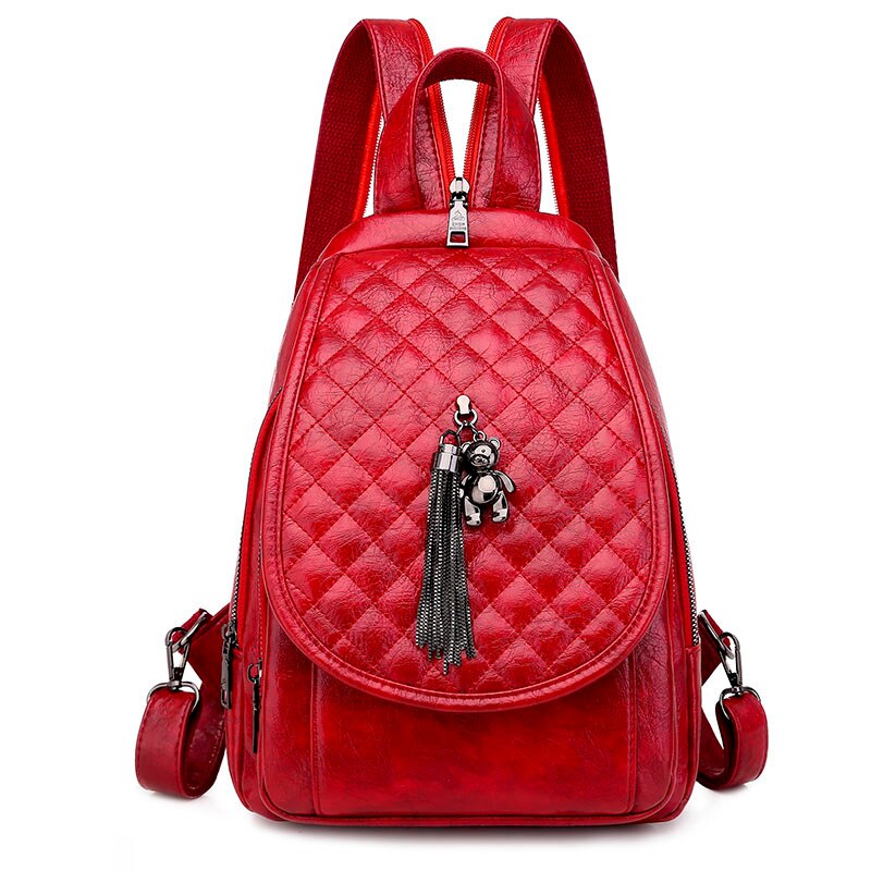 Vrouwen Pu Lederen Rugzakken Vrouwelijke Vintage Rugzak Voor Meisjes Tas Reizen Rugzak Dames Vrouwen Back Pack: Style 2 Red