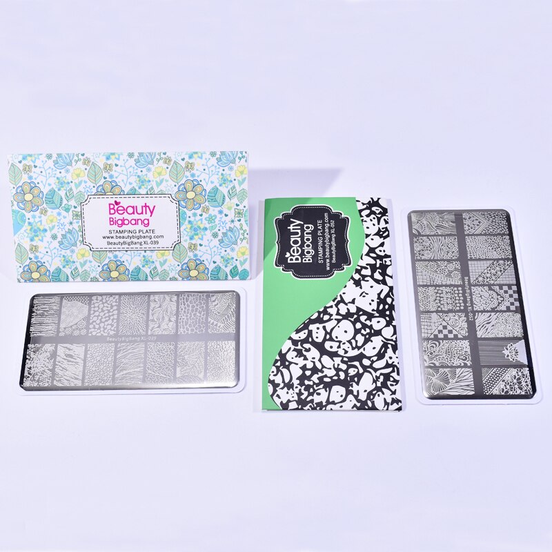 2 st beautybigbang nagelskrivare stämplingsmall set djur blomma träd ringbild nagelkonst stämpel stencilplattor: Zhsp 1722