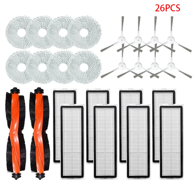 Piezas de repuesto para Robot aspirador Xiaomi X20 + / X20 Plus, accesorios, Cepillo Lateral principal, filtro Hepa, paño de mopa, bolsa de polvo: Chocolate