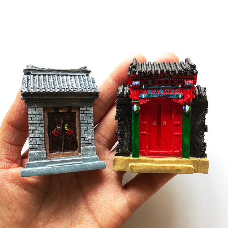 Souvenir Fridge Magnets Beijing Tiananmen Square Courtyard Great Wall Resin Sticker Building Travel Refrigerator Magnet