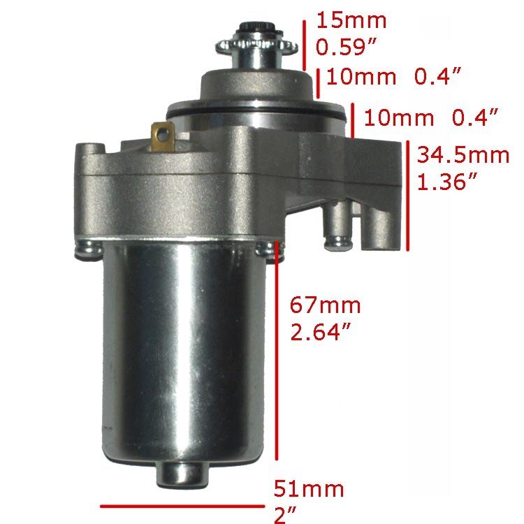 12V 50CC 70CC 90CC 110CC Electric Starter Motor 3 installation hole,Upper starter motor engine