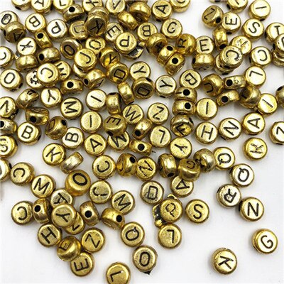 100pcs Alphabet Beads Mixed Letter Beads For Bracelet Accessories DIY Jewelry: Color 8