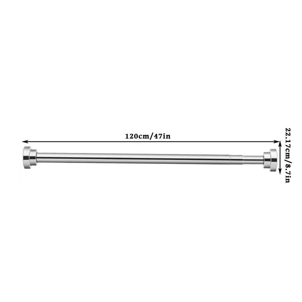 Stainless Steel Telescopic Shower Curtain Rod No Drilling Bathroom Adjustable Hanging Bath Rod 80cm