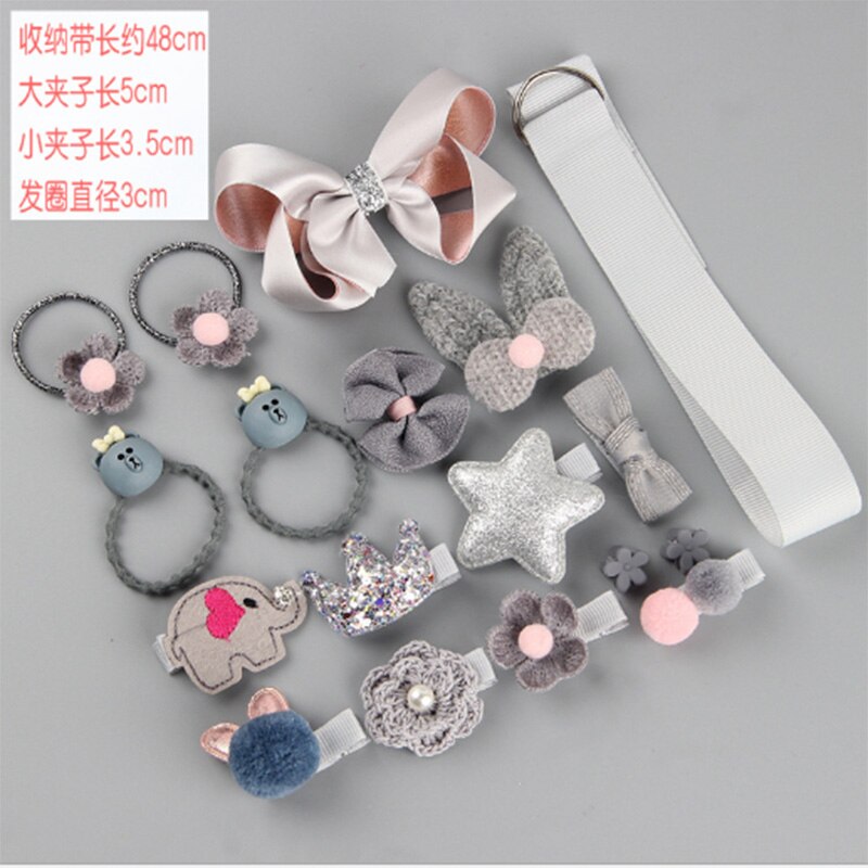 Children's Hair Accessories 18 Piece Set Girl Headdress Baby Korean Princess Super Fairy Cute Little Girl Hairpin Baby Hairpin