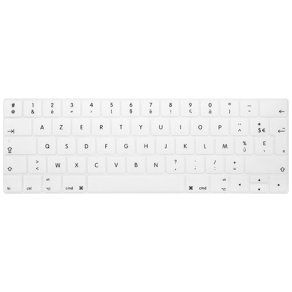 HRH ue wersja francuska Azerty cienka klawiatura obejmuje skórki silikonowe dla Macbook Pro 13 "15" A1706 A1707 A1989 A1990 A2159 pasek dotykowy: White