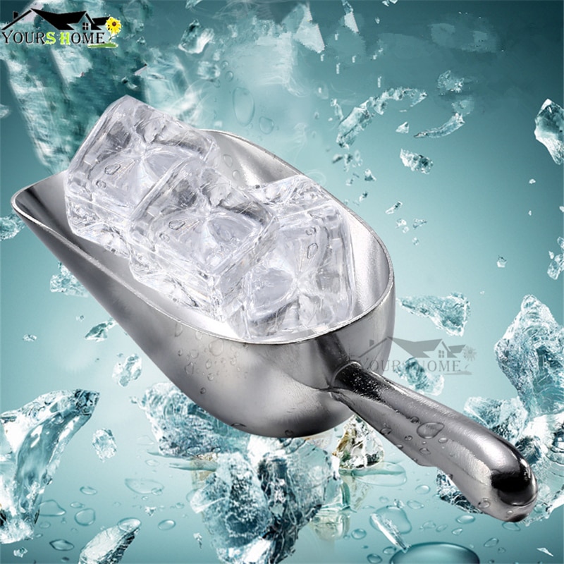 Cuchara de hielo de aluminio para cocina de 6 oz/24 oz/58 oz, cuchara pala para caramelos, comida, harina, cuchara pala para caramelos para Bar, herramienta comercial de cocina, utensilios de Bar