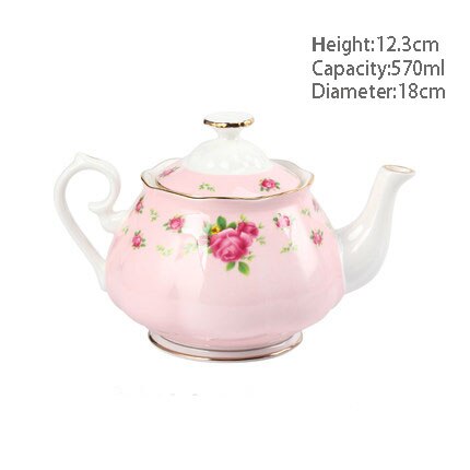 Ceramic Household Teapot European Coffee Pot Kung Fu Ceramic Office Personal Teapot With Flower Pattern Portable Afternoon Tea: E