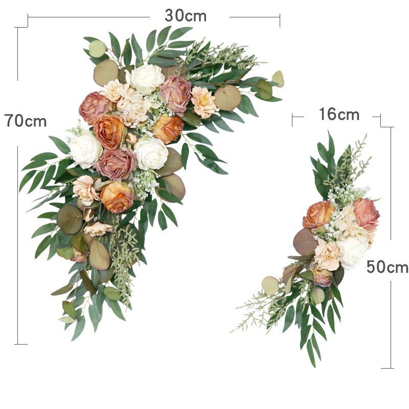 Guirlande artificielle pour arc de mariage, 2 pièces/ensemble, accessoires, carte de bienvenue, décor de panneau mural Floral, Arrangement de rangée de fleurs, exposition de fenêtre: 15-8