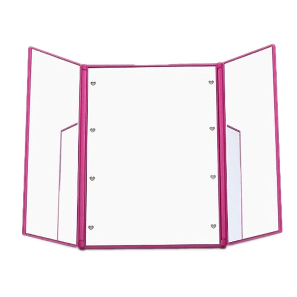 Tri-sided Foldable Makeup Mirror 3-Folding Portable 8 LED Light Beads Cosmetic Tabletop Mirror Beauty Supplies: NO.2