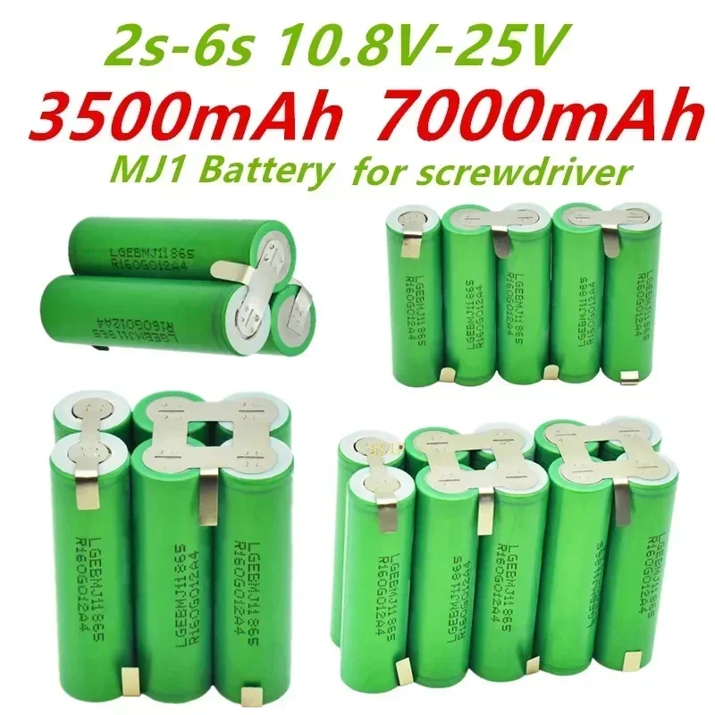 Batterie de rechange MJ1, 18650 mAh, 20 A, 3S, 4S, 5S, 6S, 8S, 3500 V, 7.4V, 12.6V, 18V, 14.8V, 25.2V, 29.6V