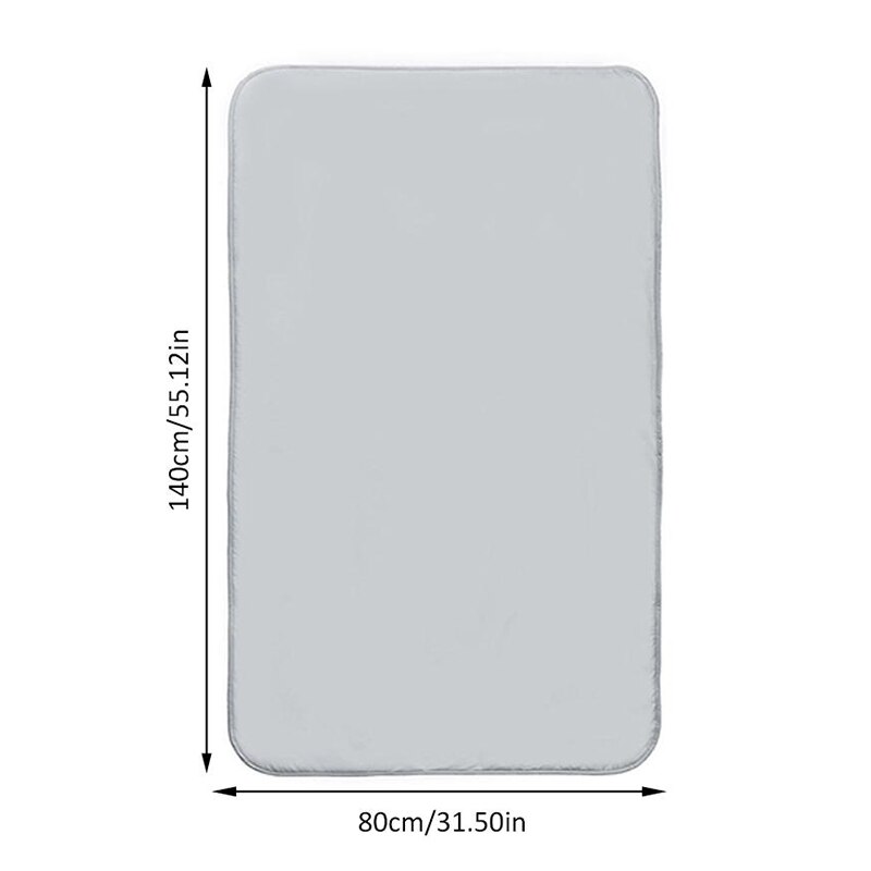 Alfombrilla para planchar portátil, plancha antideslizante, resistente al calor, manta para mesa, tabla de planchar para el hogar: 80X140cm