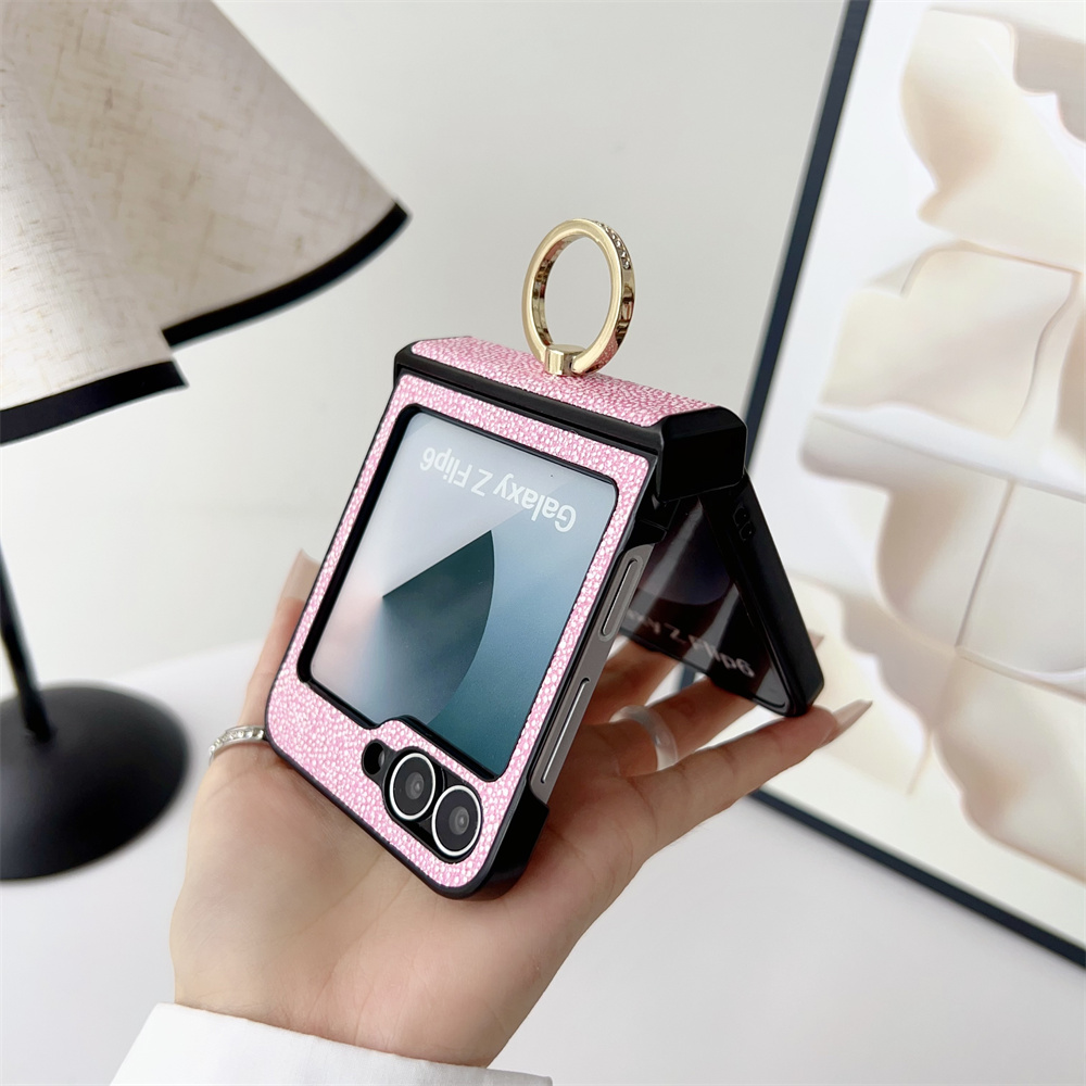 Glitter Magnetische Ring Houder Case voor Samsung Galaxy Z Flip6 Zflip5 ZFlip 3 4 5 6 Magsafe Draadloze Lading Scharnier Schokbestendige Cover