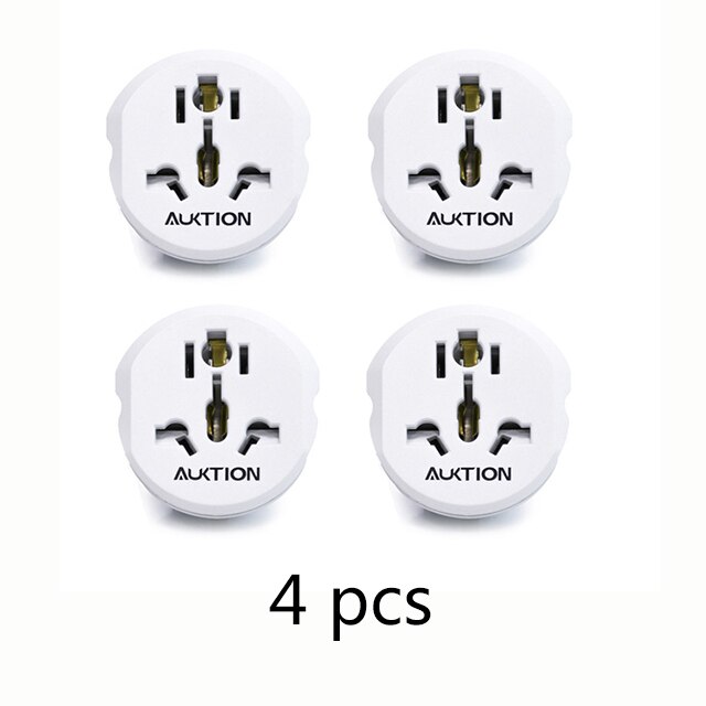 Universal AUKTION 16A Euro converter Plug 2Round Pin Socket AU US UK CN Plug To EU Wall Plug AC 250V Travel Adapter: 4PCS