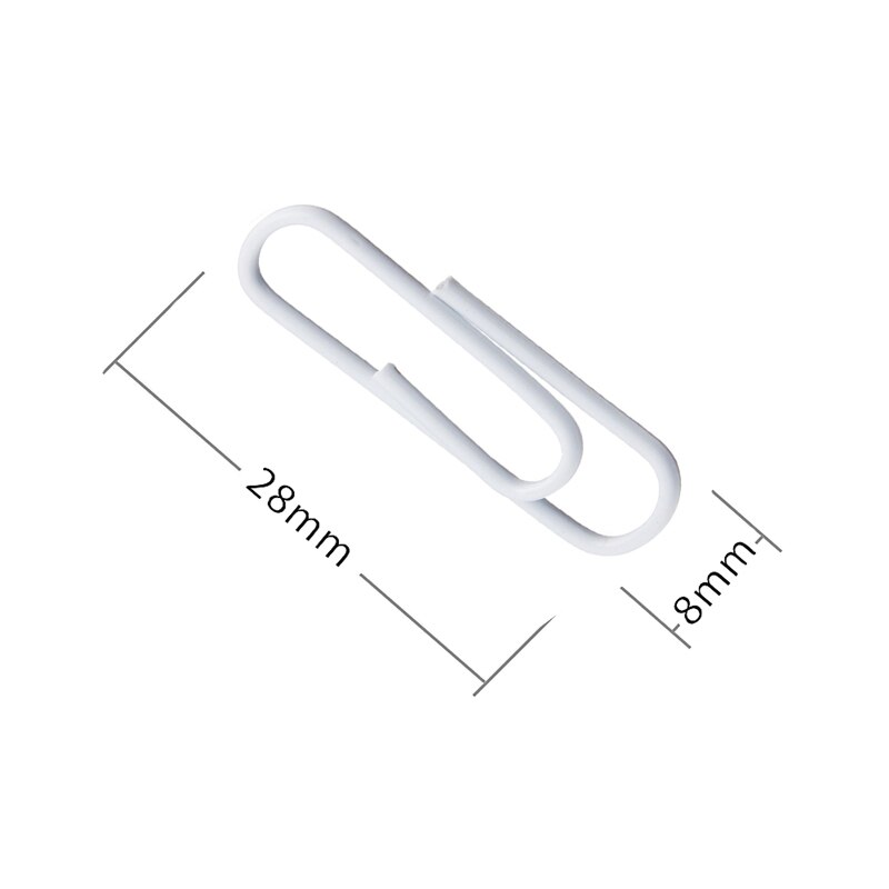300 stuks kleurrijke paperclips met z-label, witte paperclips, snoepkleurige paperclips