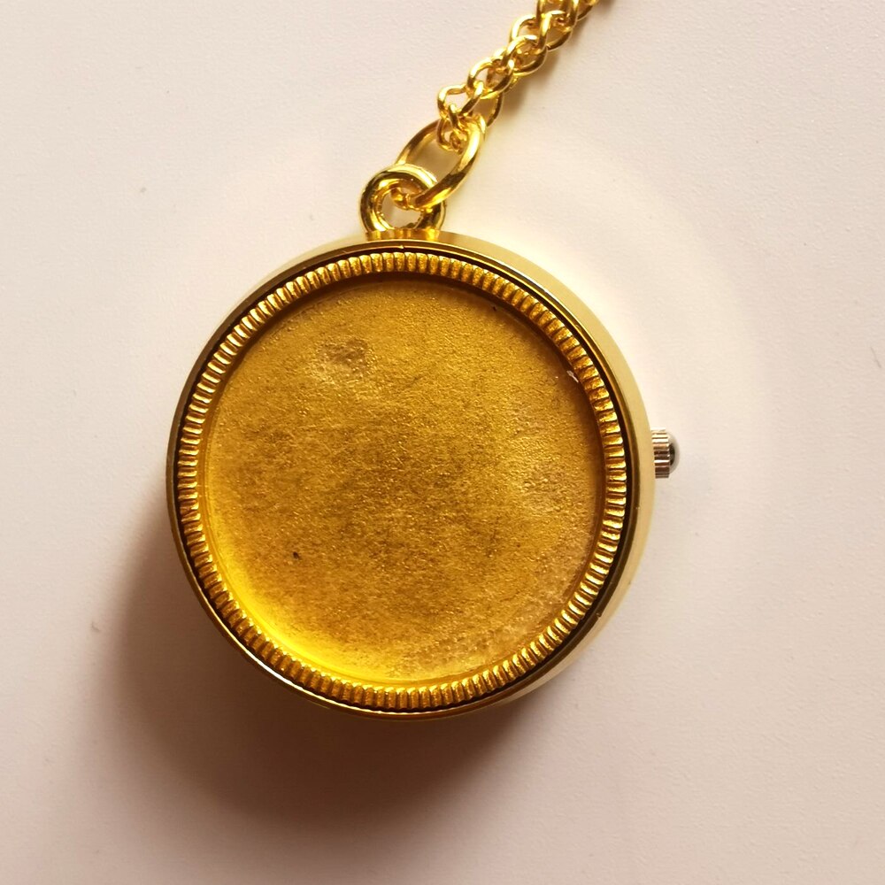 (2219) 12 Stks/partij Vintage Roterende Tol Diy Sticker Foto Epoxy Zakhorloge Ketting Hanger Xmas Vriend Party: Golden