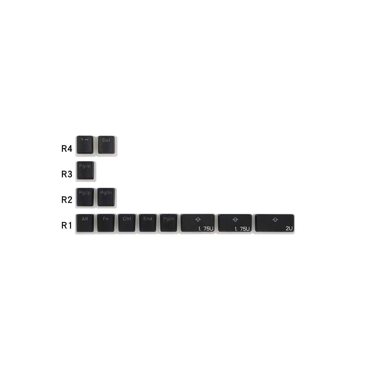 Pudding pbt Doubleshot retroiluminación Keycap negro para Corsair STRAFE K65 K70 Logitech G710 + Razer BlackWidow Ultimate BlackWid: For 64 68 84