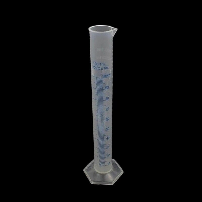 Clear White Plastic Liquid Measurement Graduated Cylinder for Lab Supplies Laboratory Tools 10ml,25ml,50ml,100ml,250ml,500ml: 100 ml