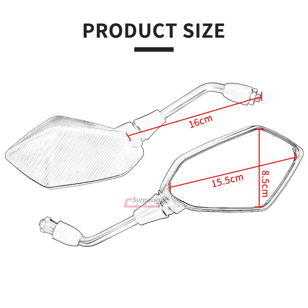 Uniwersalny M8 M10 motocykl lusterka wsteczne wypukłe lusterka bezpieczeństwa lusterka wsteczne motocyklowe ATV UTV akcesoria robić skuterów