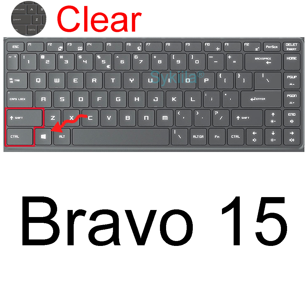coperchio per tastiera per MSI Bravo 15 Bravo 17 A4DDR Custodia protettiva in silicone TPU 15.6 17.3 Accessori per computer portatile da gioco Nero trasparente: Viola