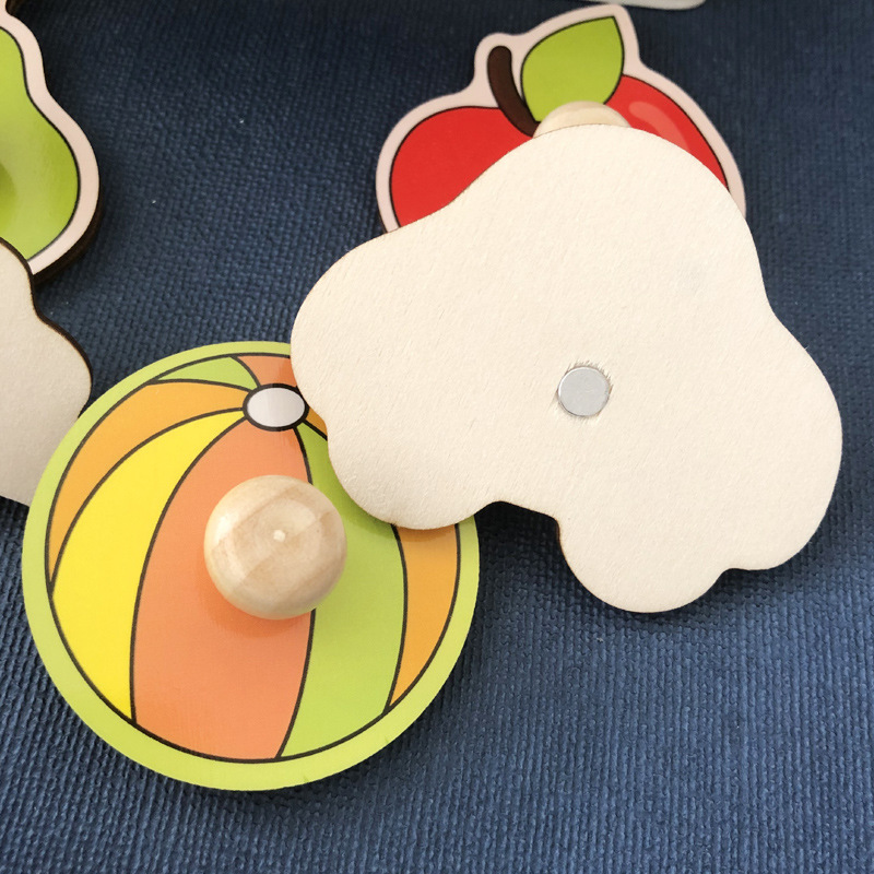 1 szt. Ręka dziecięca Scratch Board Puzzle 3D drewniane zabawki dla dzieci dziecko Montessori wczesna edukacja owoce Puzzle poznawcze zabawka