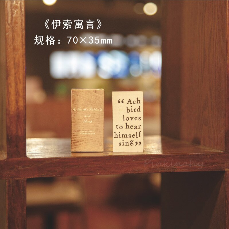 Retro English Library series decoration stamp wooden Round rubber stamps for scrapbooking stationery DIY craft standard seal