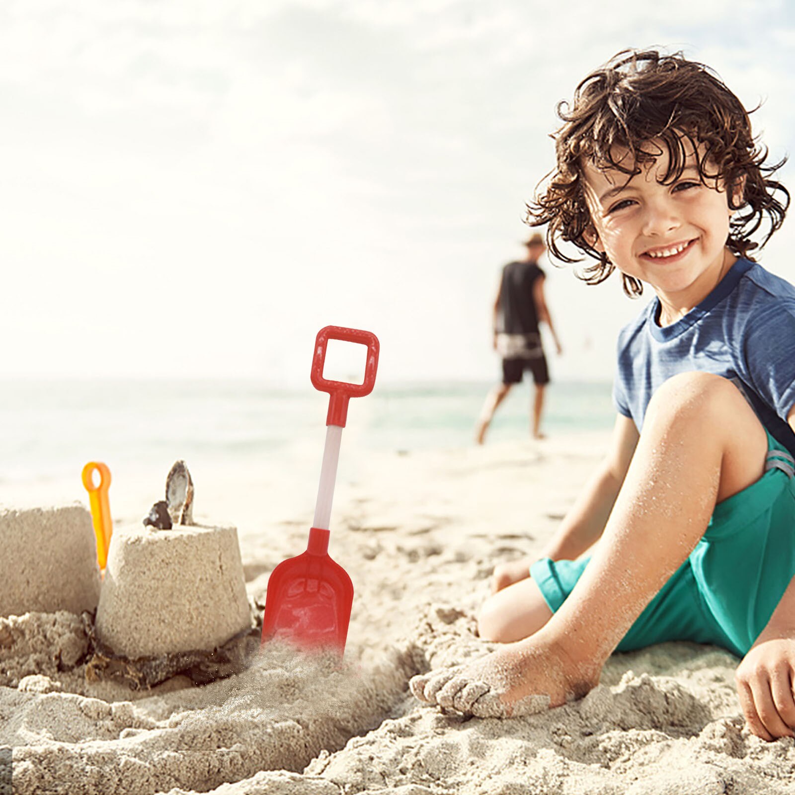 1Pc Kinderen Sneeuw Schop Kinderen Strand Schop Met Houten Steel Handvat Kinderen Sneeuw Schop Tuin Gereedschap Tuin gereedschap