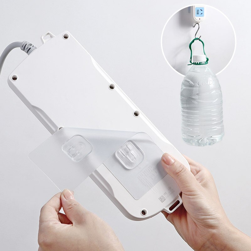 2/6/12 Double-Sided Holder Wall Mounted Wire Storage Row Socket Holder Adhesive Sucker Traceless Storage Holder Kitchen Bathroom