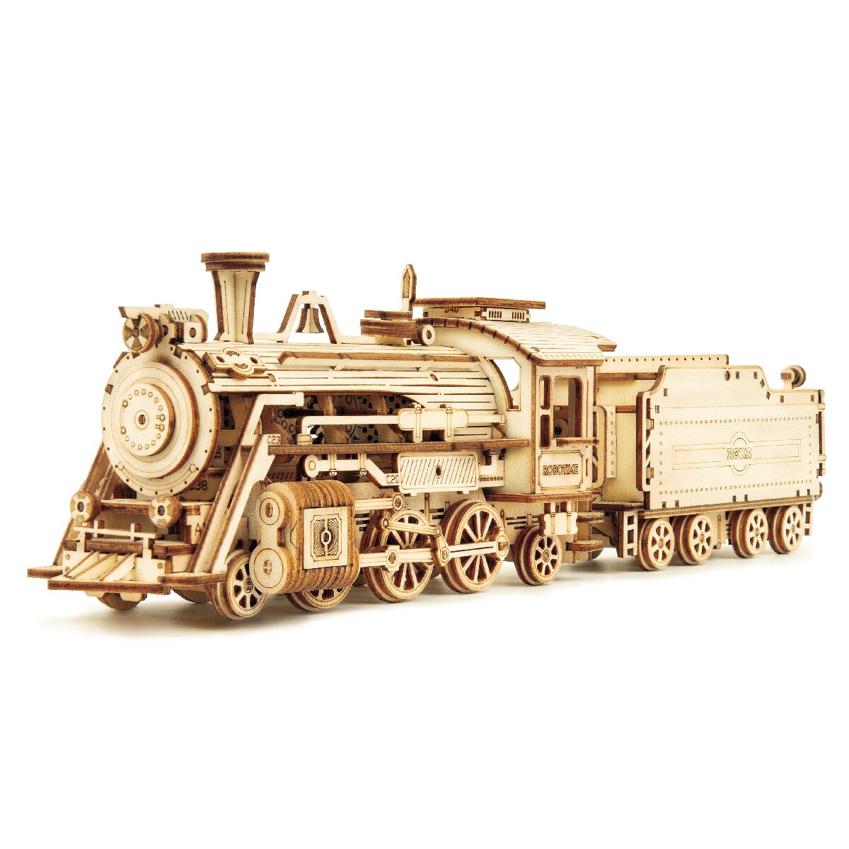 Robotime Rokr DIY ruchomy pociąg parowy, samochód, Jeep drewniany Model klocki do budowy zestawy montaż zabawki prezent dla dzieci dorosłych Dropship: MC501  Steam Train