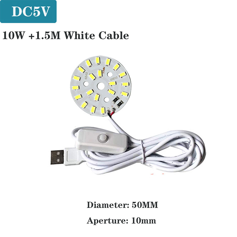 1 pièces DC5V puces LED à intensité variable SMD5730 lampe à LED USB variateur 2W 3W 5W 10W 30W panneau lumineux blanc lumière chaude avec câble de commutation marche/arrêt: 3.0-3.6 v / Marron