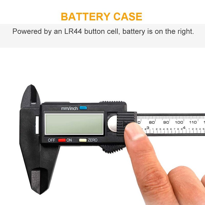 150mm 0-6 Inches Electronic Digital Caliper with Large LCD Screen Micrometer Measuring Tool Inch/Fraction/mm Conversion
